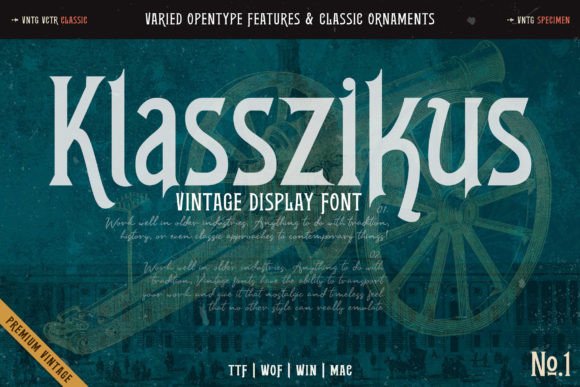 Klasszikus: A Vintage Font with Timeless Elegance